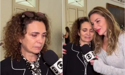 Viuva de Cid Moreira desabafa no velorio do marido e