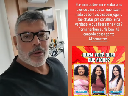 Alexandre Frota rasga o verbo sobre peoas na roça de A Fazenda: “Não sabem jogar” 31 Alexandre Frota rasga o verbo sobre peoas na roça de A Fazenda: “Não sabem jogar”