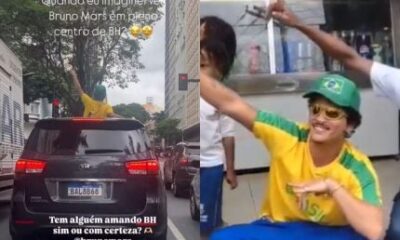 Bruno Mars esbanja simpatia e diverte fãs em BH com juliete e mototáxi