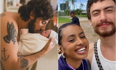 Chay Suede posta foto com filha recem nascida e comentario do