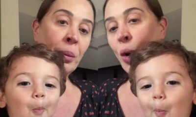 Claudia Raia faz pergunta ao filho cacula e se emociona