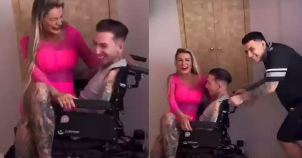 Com ajuda do filho Andressa Urach grava novo video com