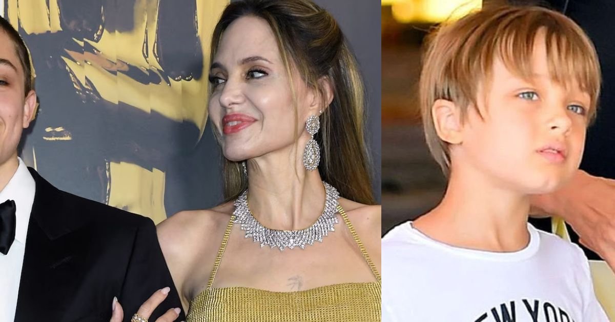 Ele cresceu Filho cacula de Angelina Jolie faz rara aparicao