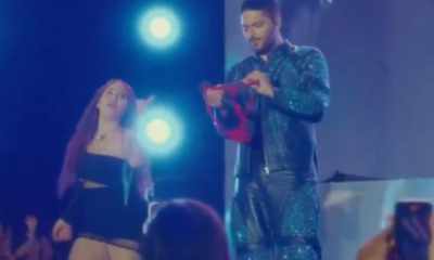 Fã sobe ao palco, tira a calcinha e joga em Pedro Sampaio. Confira reação do cantor!