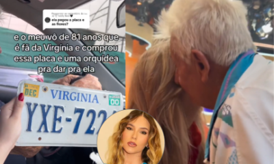 Fofura! Vovô de 81 anos realiza sonho e encanta Virginia em gravação