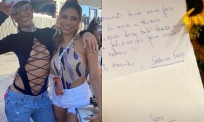 Lexa posta carta de Sabrina Sato dando os parabéns pela gravidez: “nova fase”