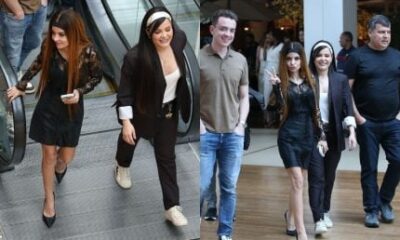 Maiara e Maraisa posam para fotos durante passeio em shopping de luxo no Rio