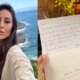 Sabrina Sato escreve linda carta a mao e texto e
