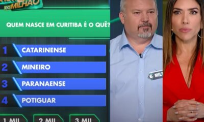 Valendo R 3 mil participante do Show do Milhao pulou
