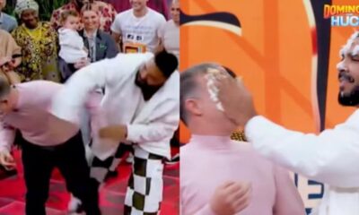 Video Paulo Vieira da bolo na cara de Luciano Huck