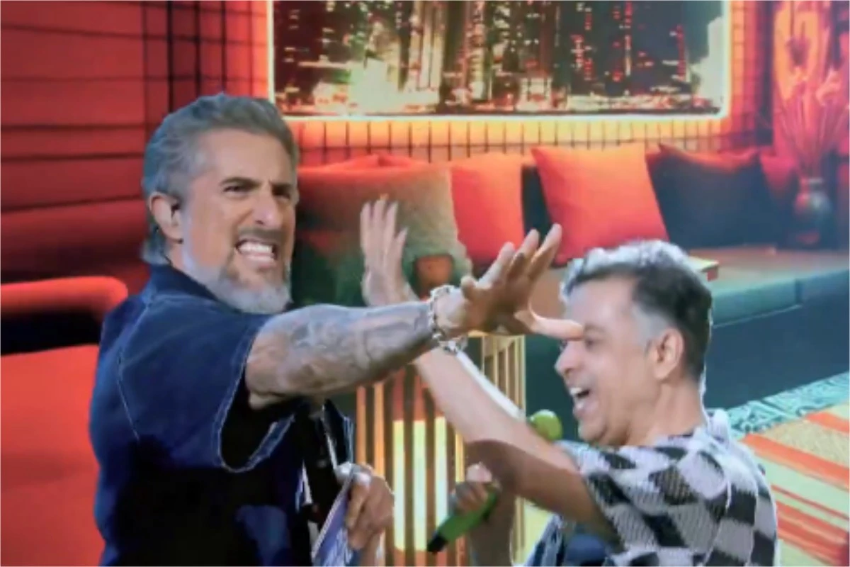 ‘Vamos beijar de língua’: ator da Globo faz proposta inusitada a Marcos Mion no Caldeirão 43 ‘Vamos beijar de lingua ator da Globo faz proposta inusitada