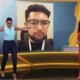Ao vivo Marcia Dantas quase tropeca e vai ao chao