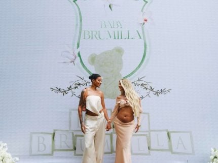 Brunna Goncalves divulga imagens ineditas do cha revelacao da primeira