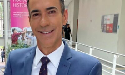 Cesar Tralli se emociona com surpresa de aniversario da filha