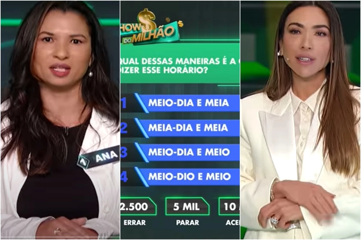 Como se diz 12h30? No Show do Milhão, participante pula pergunta que valia R$ 10 mil 33 Como se diz 12h30 No Show do Milhao participante pula