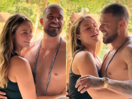 Domingou! Paolla Oliveira dança agarradinha com Diogo Nogueira e comemora 31 Domingou Paolla Oliveira danca agarradinha com Diogo Nogueira e comemora