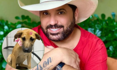 Edson, dupla de Hudson, adota cadela durante turnê e revela: “Amor me escolheu”