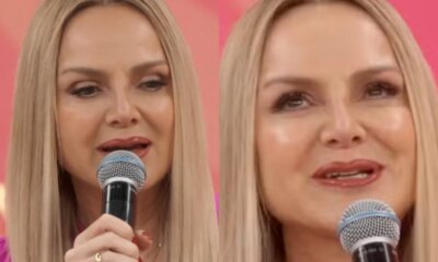Eliana nao suporta a fortissima emocao e segura as lagrimas