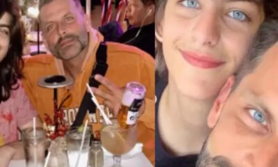 Foto Henri Castelli surge em clique raro com o filho