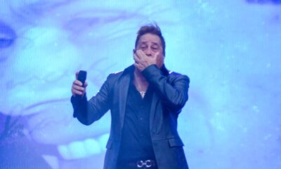 Leonardo se emociona com homenagem a Leandro durante show em