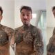 Lucas Lucco se descuida na hora do banho mostra demais