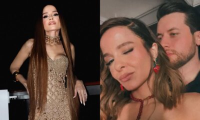 Maiara deixa a vergonha de lado e surge agarradinha com
