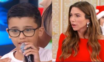 No SBT menino ganha premio agradece a Globo e Patricia