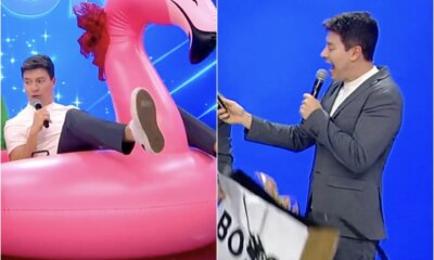 Rodrigo Faro recebe boia de presente no Amigo Secreto da