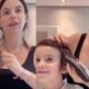 Sthefany Brito vira cabeleireira e corta o cabelo do filho