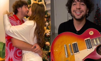 Surpresa Rafa Kalimann presenteia Nattanzinho com guitarra autografada por Djavan