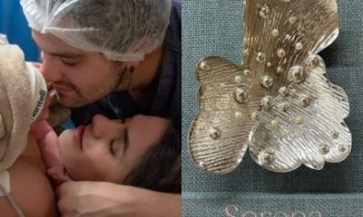 Veja detalhe da decoracao da maternidade da filha de Luan
