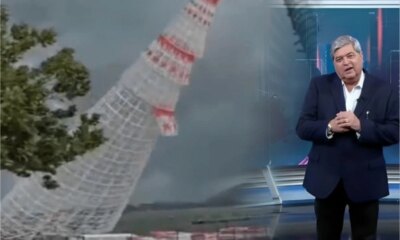 Video Datena brinca sobre a arvore de Natal que caiu