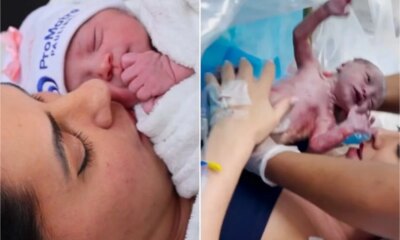 Video Graciele e Zeze postam video do parto da primeira
