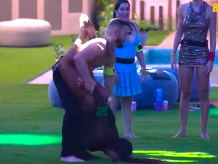 Deu ruim! Diego Hypólito deixa Gracyanne Barbosa cair de cara no chão em dança 31 1737041196 Deu ruim Diego Hypolito deixa Gracyanne Barbosa cair de cara