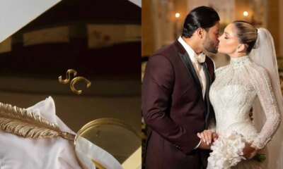 Detalhe do convite de casamento de Hulk e Camila Angelo