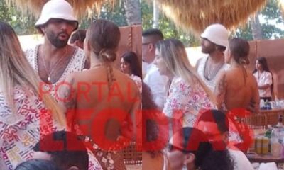 Ela com um ele com outra Rafaella e Gabigol curtem