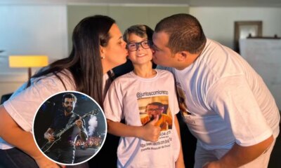Emocionante Pai viaja ate fazenda de Gusttavo Lima e cantor