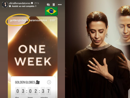 Fernanda Torres entra no clima do Globo de Ouro com contagem regressiva 31 Fernanda Torres entra no clima do Globo de Ouro com
