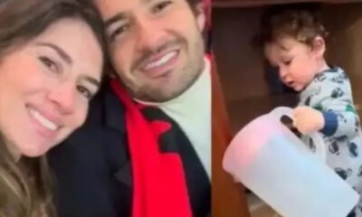 Filho de Rebeca Abravanel e Alexandre Pato encanta web com