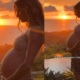 Gisele Bundchen posta barrigao em suas redes sociais pela 1a
