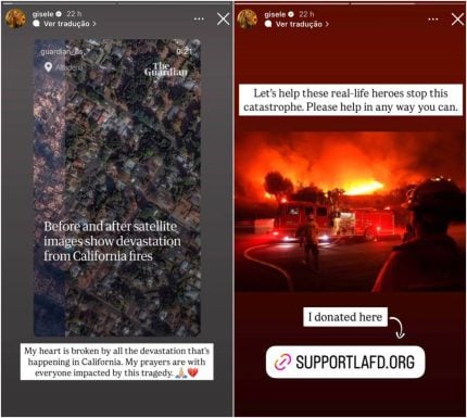 Gisele Bündchen se solidariza e faz doação para vítimas dos incêndios na Califórnia 31 Gisele Bundchen se solidariza e faz doacao para vitimas dos