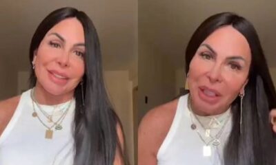 Gretchen remove mega hair e mostra fase do tratamento contra