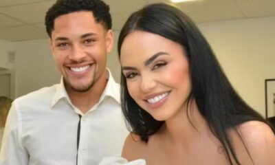 Na Espanha com o jogador esposa de Vitor Roque faz
