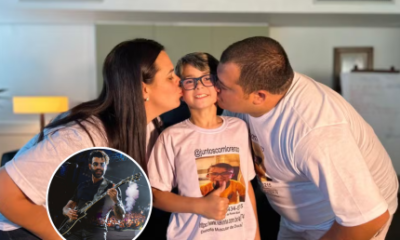 Pai de menino com doenca vai a fazenda de Gusttavo