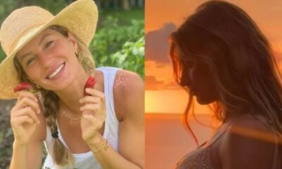 Pela primeira vez Gisele Bundchen mostra barriguinha da gravidez do
