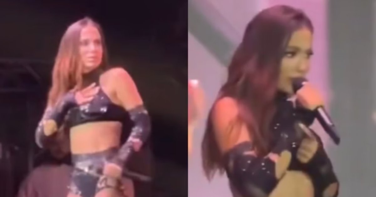 Video: Anitta leva susto com fã tentando invadir o palco, reage com bom humor e da esporro: 'uma hora dessa' 31 Video Anitta leva susto com fa tentando invadir o palco