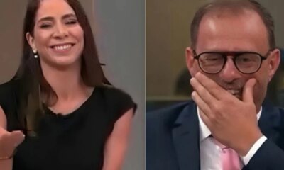 Video mostra momento que jornalistas da Globo News cairam na