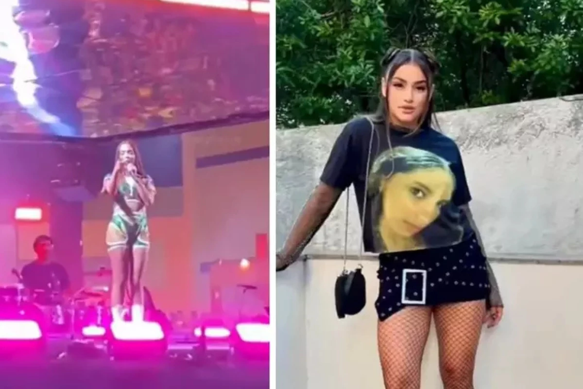 Vídeo – Anitta brinca com fã após ver camiseta com foto antiga: ‘Eu hein, você é fã ou é hater?’ 31 Video – Anitta brinca com fa apos ver camiseta com