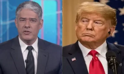 William Bonner se revolta ao vivo contra Trump e