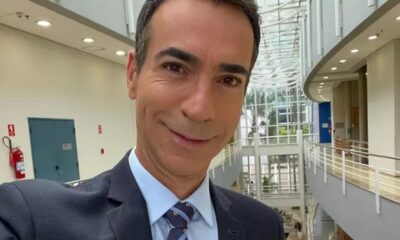 Cesar Tralli da show de humildade ao apresentar antigo fa